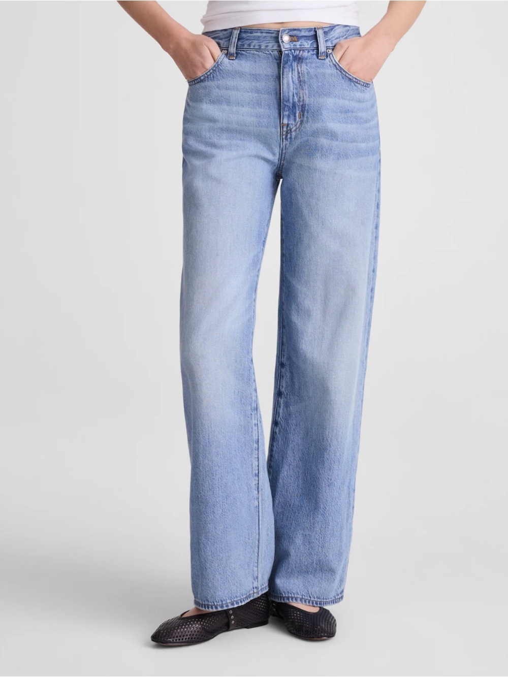 Madewell The Perfect Vintage Wide-Leg Jean in Airy Denim Size 27 Tall